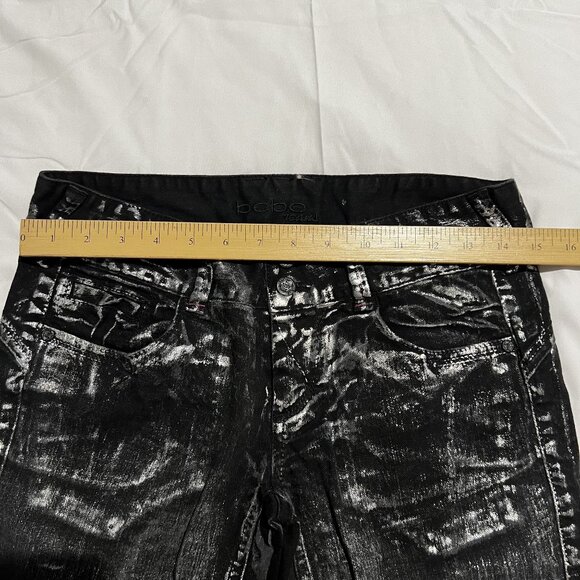 Bebe Jeans Metallic silver Size 27 Black Skinny Denim Pants - Picture 5 of 9